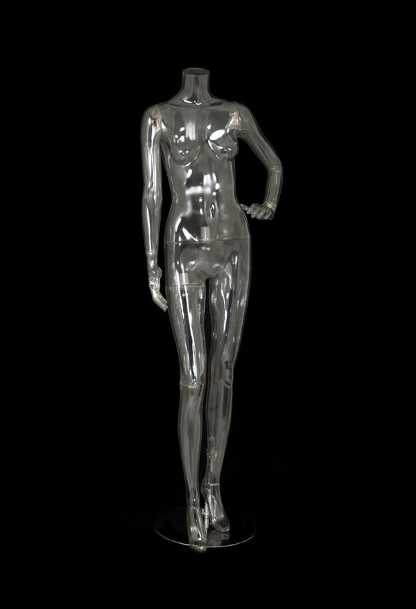 FEMALE HEADLESS CLEAR MANNEQUIN (MAF-CL1-101-N)