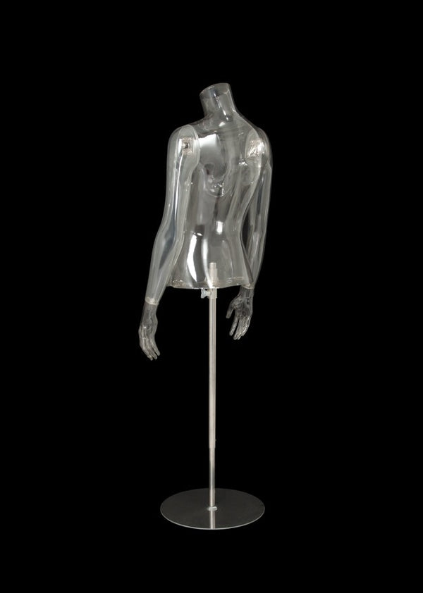 FEMALE CLEAR 1/2 TORSO (001) W/ ARMS & BASE (MAF-CL4-001-A/CL)