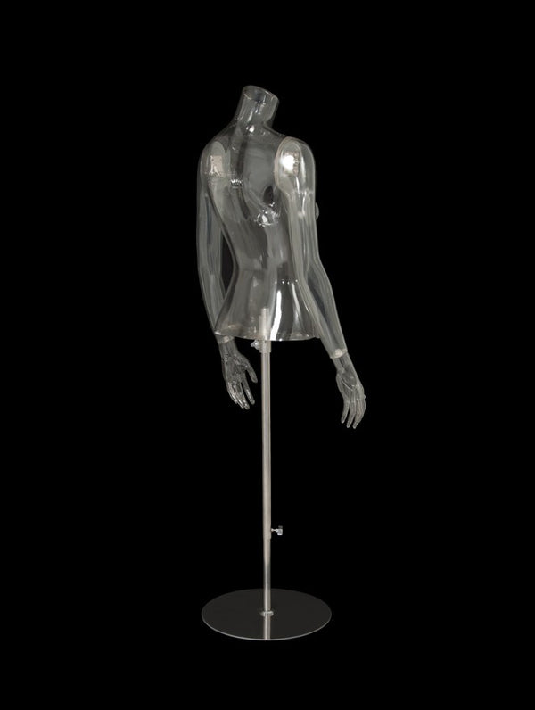 FEMALE CLEAR 1/2 TORSO (001) W/ ARMS & BASE (MAF-CL4-001-A/CL)