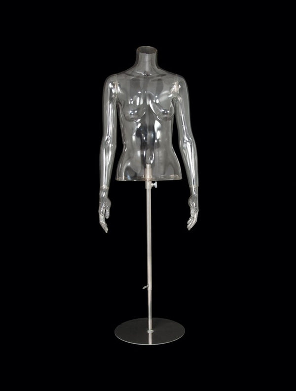 FEMALE CLEAR 1/2 TORSO (001) W/ ARMS & BASE (MAF-CL4-001-A/CL)