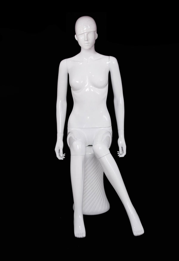 PLASTIC SITTING FEMALE MANNEQUIN (120) (MAF-P2-420)