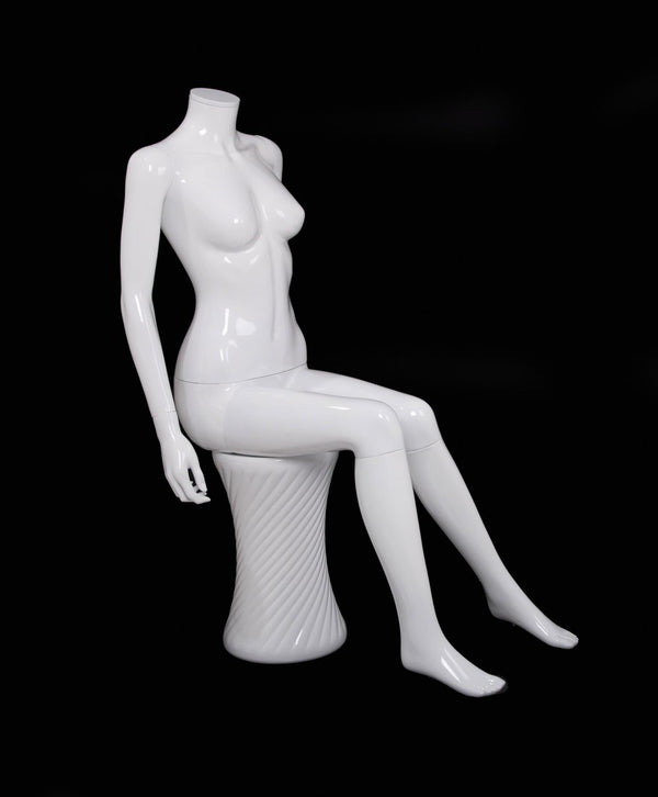 PLASTIC SITTING FEMALE MANNEQUIN (120) (MAF-P2-420)