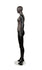 MIXED FABRIC MANNEQUIN MATTE BLACK WITH DISTRESSED LEATHERETTE FABRIC AND REMOVABLE HEAD (MAF-S2-101/BLLE)