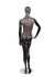 MIXED FABRIC MANNEQUIN MATTE BLACK WITH DISTRESSED LEATHERETTE FABRIC AND REMOVABLE HEAD (MAF-S2-102/BLLE)