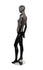 MIXED FABRIC MANNEQUIN MATTE BLACK WITH DISTRESSED LEATHERETTE FABRIC AND REMOVABLE HEAD (MAF-S2-103/BLLE)