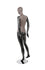 MIXED FABRIC MANNEQUIN MATTE BLACK WITH DISTRESSED LEATHERETTE FABRIC AND REMOVABLE HEAD (MAF-S2-104/BLLE)