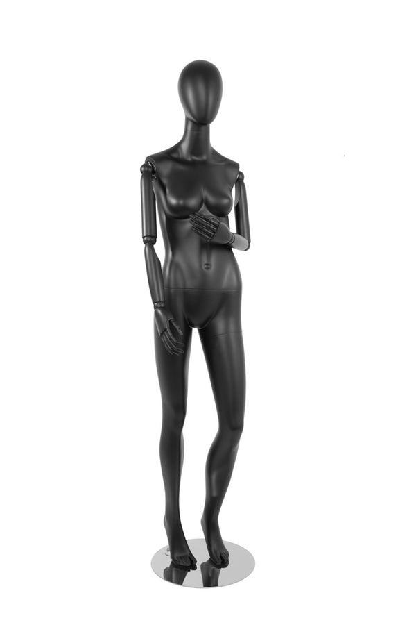 FEMALE MANNEQUIN W/ WOOD ARMS (MAF-S2-ARM1/BB)