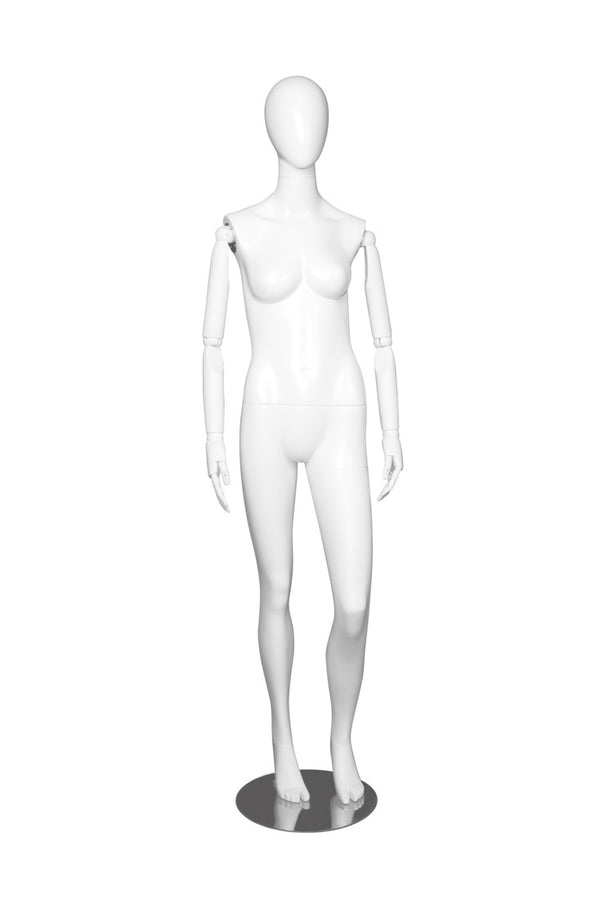 FEMALE MANNEQUIN W/ WOOD ARMS (MAF-S2-ARM1/WW)