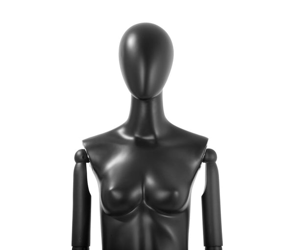 FEMALE MANNEQUIN W/ WOOD ARMS (MAF-S2-ARM2/BB)