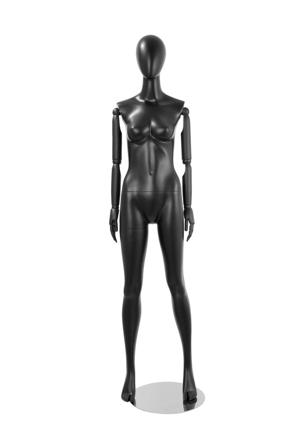 FEMALE MANNEQUIN W/ WOOD ARMS (MAF-S2-ARM2/BB)