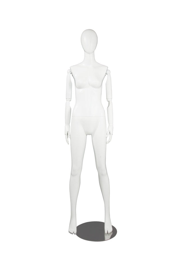 FEMALE MANNEQUIN W/ WOOD ARMS (MAF-S2-ARM2/WW)