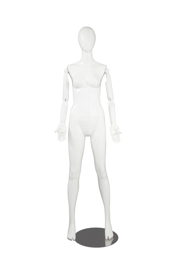 FEMALE MANNEQUIN W/ WOOD ARMS (MAF-S2-ARM2/WW)