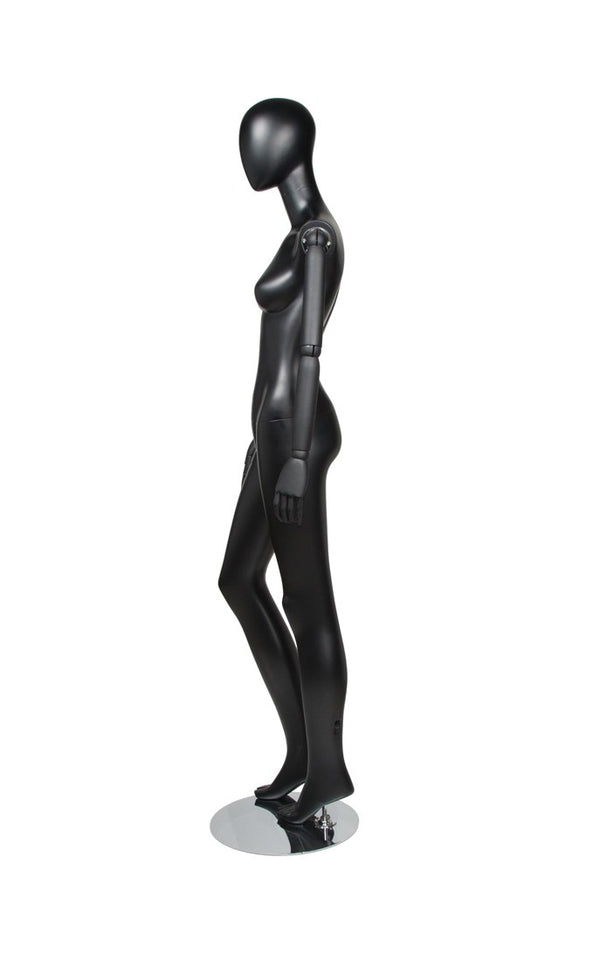 FEMALE MANNEQUIN W/ WOOD ARMS (MAF-S2-ARM3/BB)