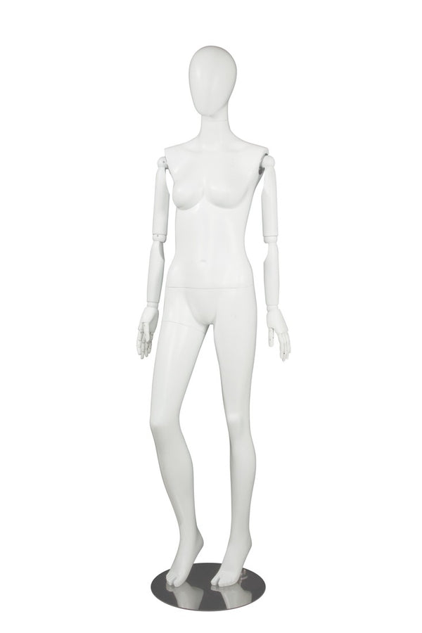 FEMALE MANNEQUIN W/ WOOD ARMS (MAF-S2-ARM3/WW)