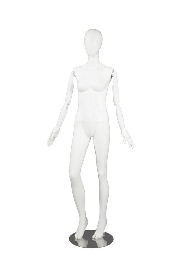 FEMALE MANNEQUIN W/ WOOD ARMS (MAF-S2-ARM3/WW)