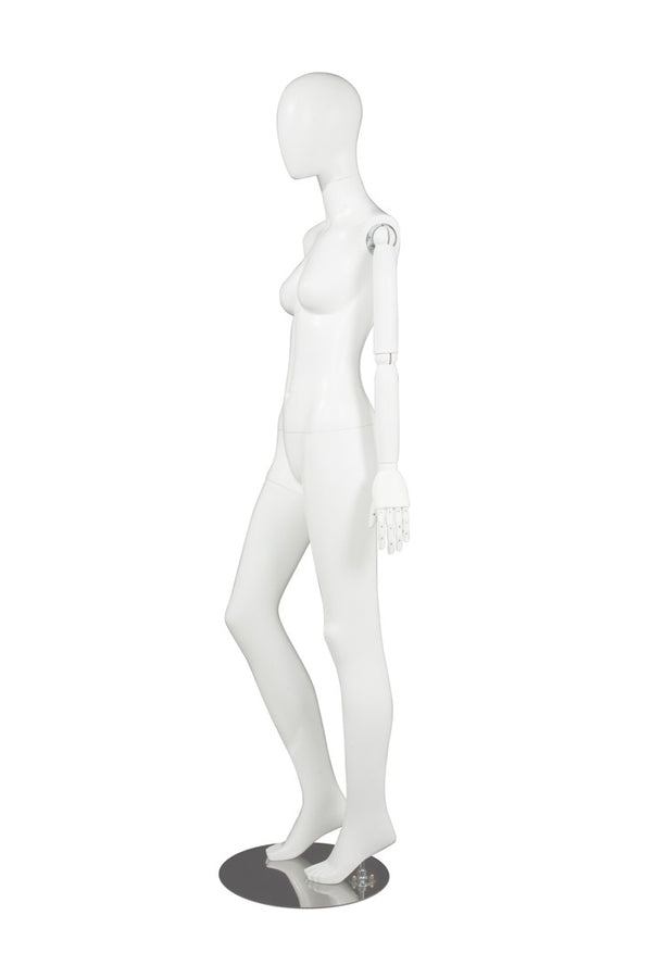 FEMALE MANNEQUIN W/ WOOD ARMS (MAF-S2-ARM3/WW)