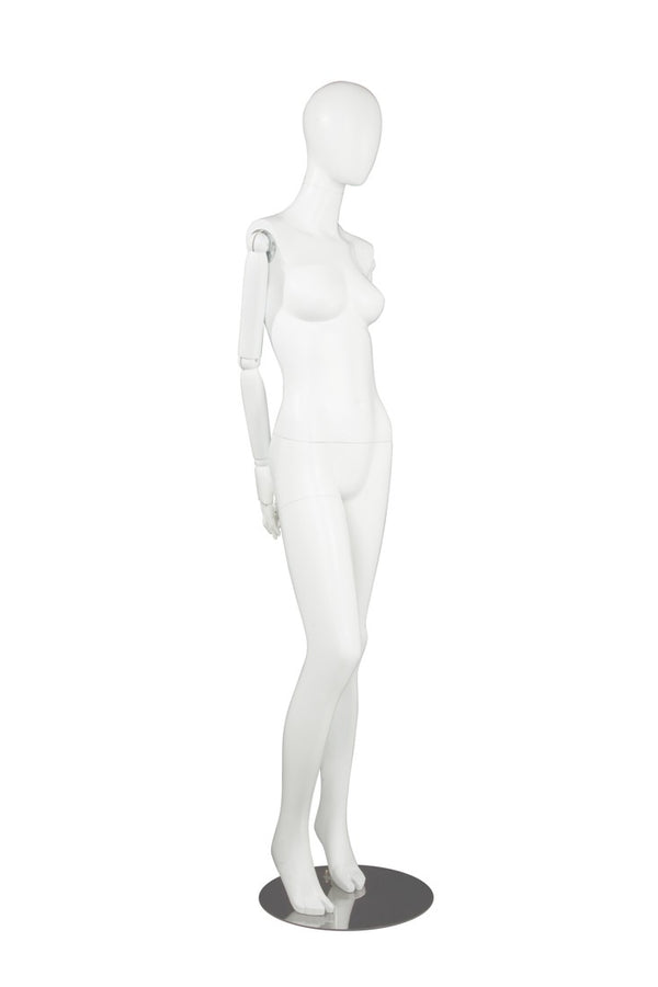 FEMALE MANNEQUIN W/ WOOD ARMS (MAF-S2-ARM3/WW)