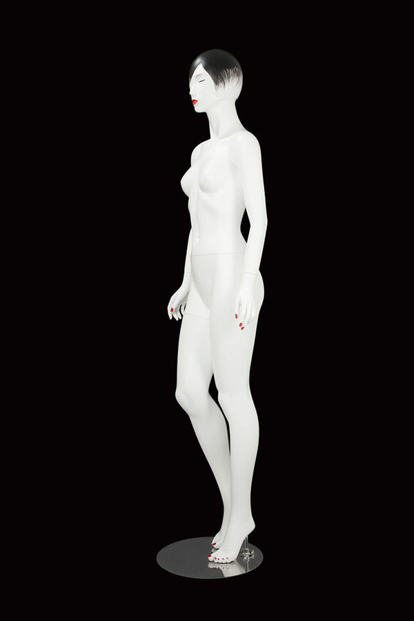 FEMALE MANNEQUIN W/ LIPS & BLACK HAIR (MAF-S2-LYN4)