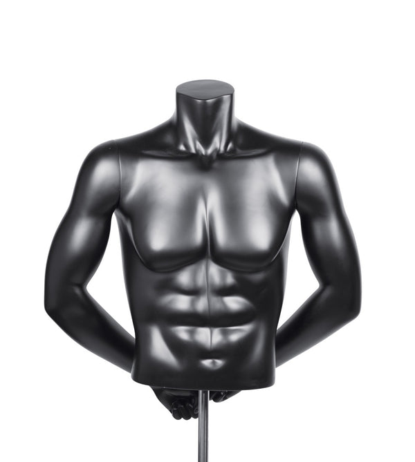 MALE 1/2 MUSCULAR TORSO W/ARMS (MAM-A4-3505/BLK)