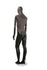 MALE BLACK LEATHERETTE FABRIC EGG MANNEQUIN W/ BLACK WOOD ARMS (MAM-ARM2-3/BLLE)