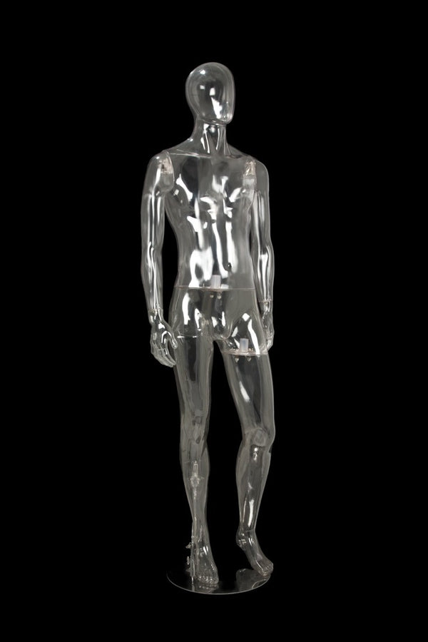 MALE EGG FACE CLEAR MANNEQUIN (MAM-CL2-EGG1-A)