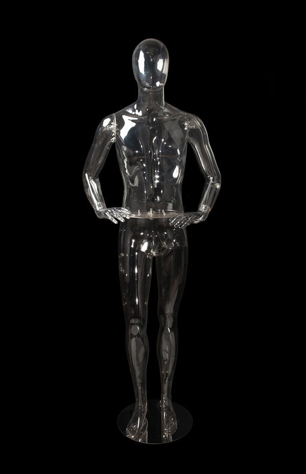 MALE EGG FACE CLEAR MANNEQUIN (MAM-CL2-EGG)