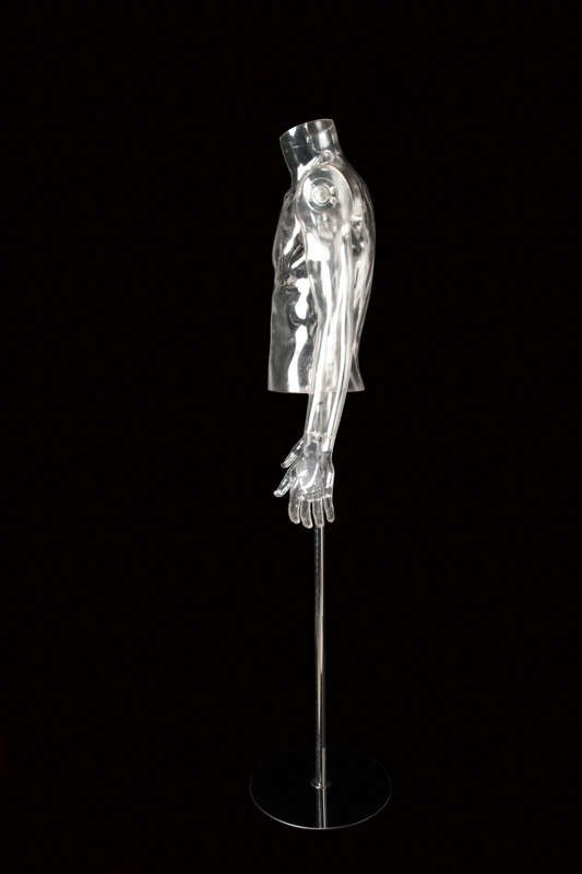 MALE CLEAR 1/2 TORSO (001) W/ ARMS & BASE (MAM-CL4-001/CL)