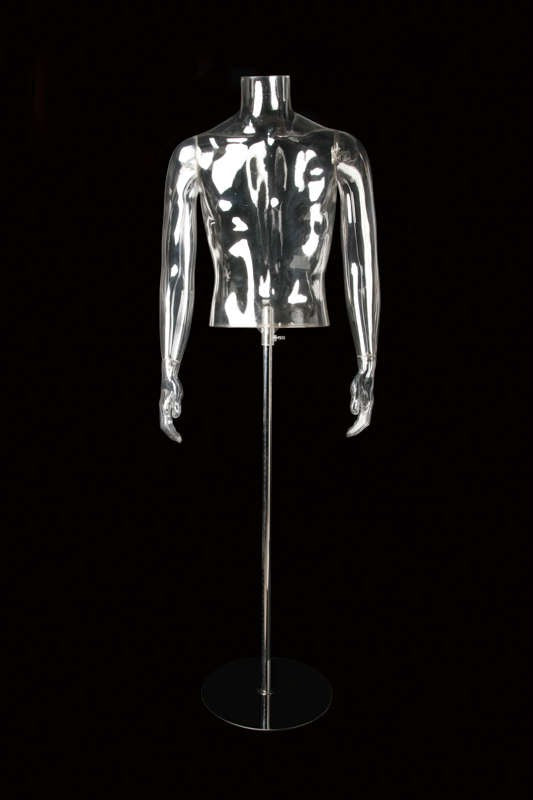 MALE CLEAR 1/2 TORSO (001) W/ ARMS & BASE (MAM-CL4-001/CL)