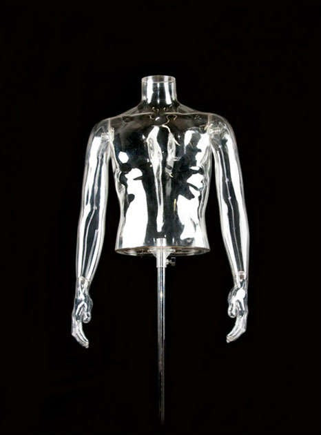 MALE CLEAR 1/2 TORSO (001) W/ ARMS & BASE (MAM-CL4-001/CL)