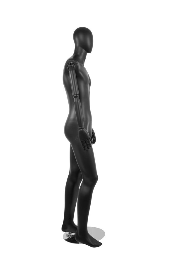 MALE  MANNEQUIN W/ WOOD ARMS (MAM-S2-ARM1/BB)