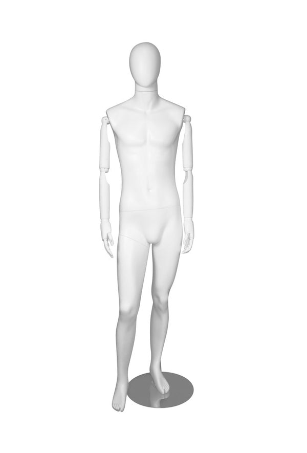 MALE MANNEQUIN W/ WOOD ARMS (MAM-S2-ARM1/WW)