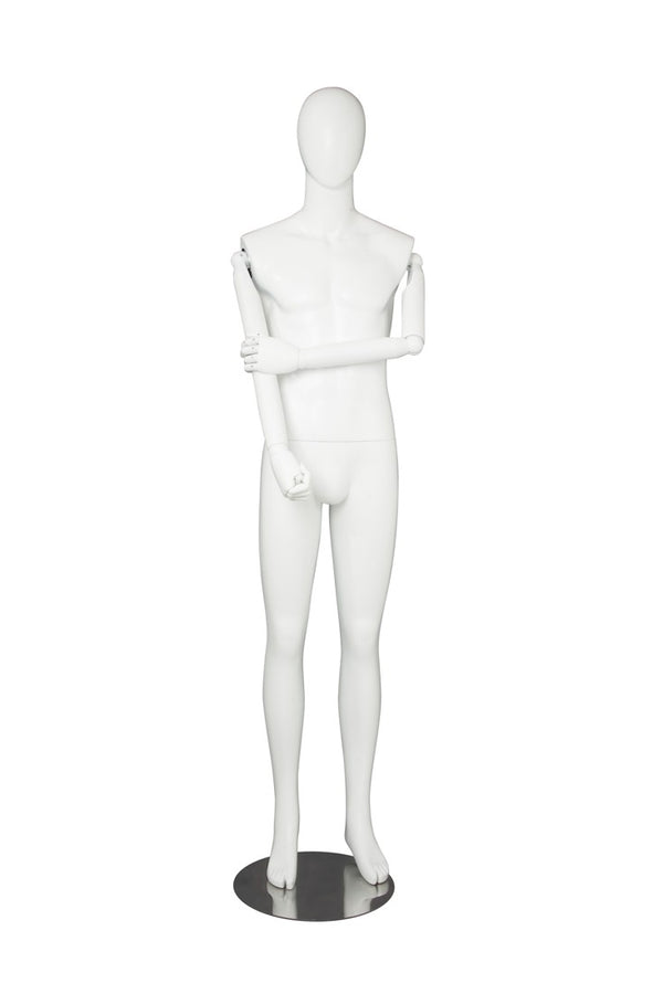 MALE  MANNEQUIN W/ WOOD ARMS (MAM-S2-ARM2/WW)