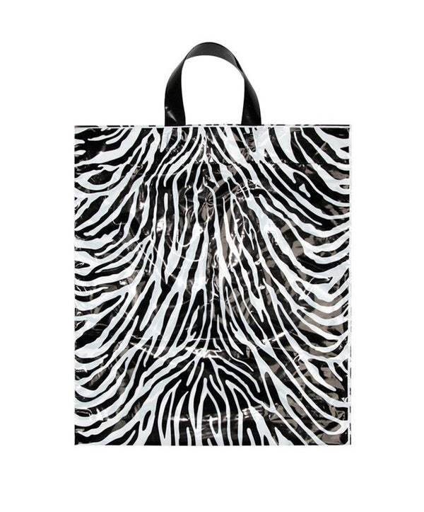 PLASTIC BAG W/ HANDLE (PLB-MD-HAND/ZEBRA)