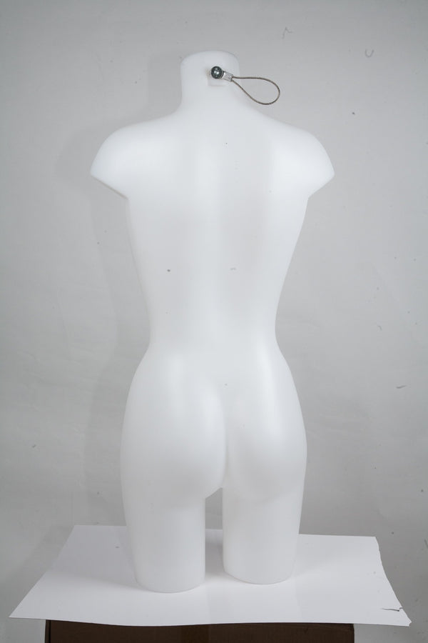 PLASTIC FORM 3/4 FULL TORSO - HANGING - WHITE (PBF-928)