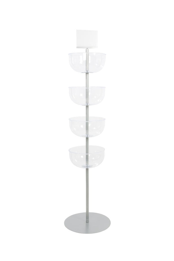 4-TIER ACRYLIC DISPLAY W/ SIGN HOLDER (R-4Tier/acry)