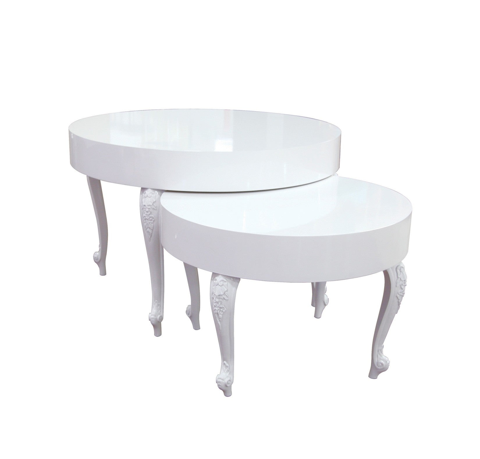 ROUND SHABBY CHIC CUSTOM NESTING TABLE (TB-SHABBY-RD)