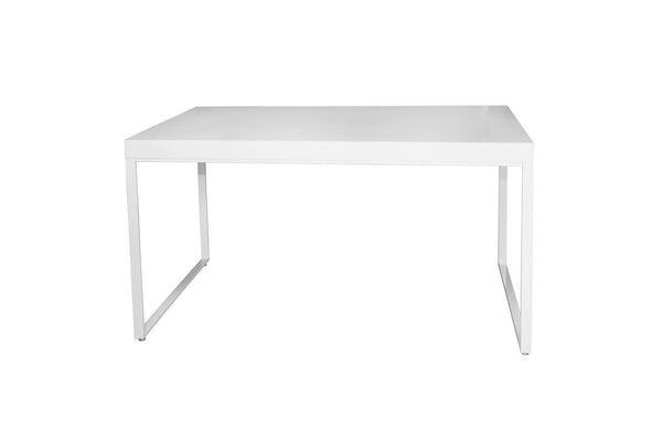 WHITE TABLE LEGS WITH GLOSSY WHITE LAMINATED TABLE TOP (TB-TABLE-WH)