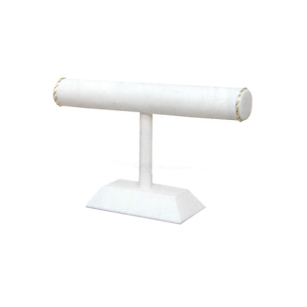 "T" BAR DISPLAY 1 BAR ROUND - WHITE LEATHERETTE (TH-219-1AL)